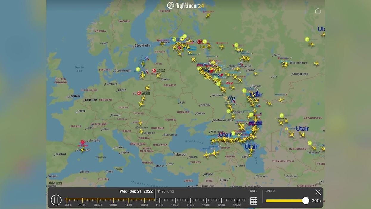 Flight radar shows Russian exodus to escape Putin's mass conscription