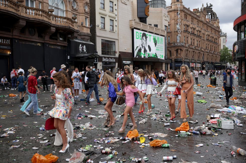 Football Fans Across England Turn Out For The Final Of The 2020 UEFA European Championships