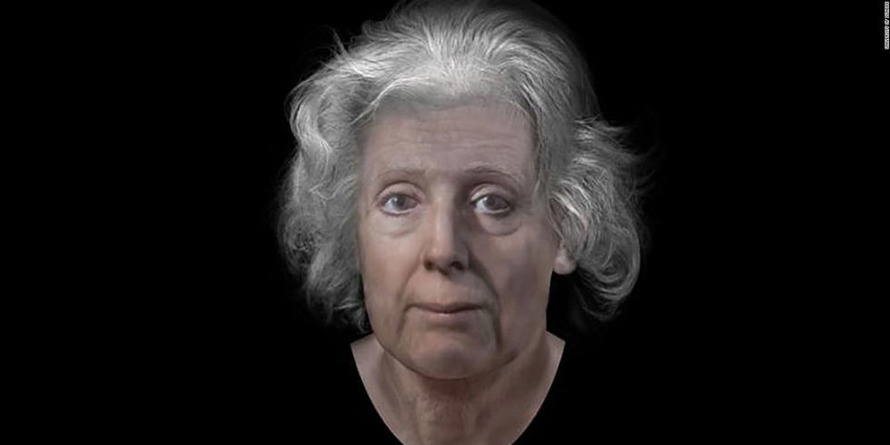 Forensic archaeologists at the University of Dundee used photos of Adie\u2019s skull to create an image of what she might have looked like
