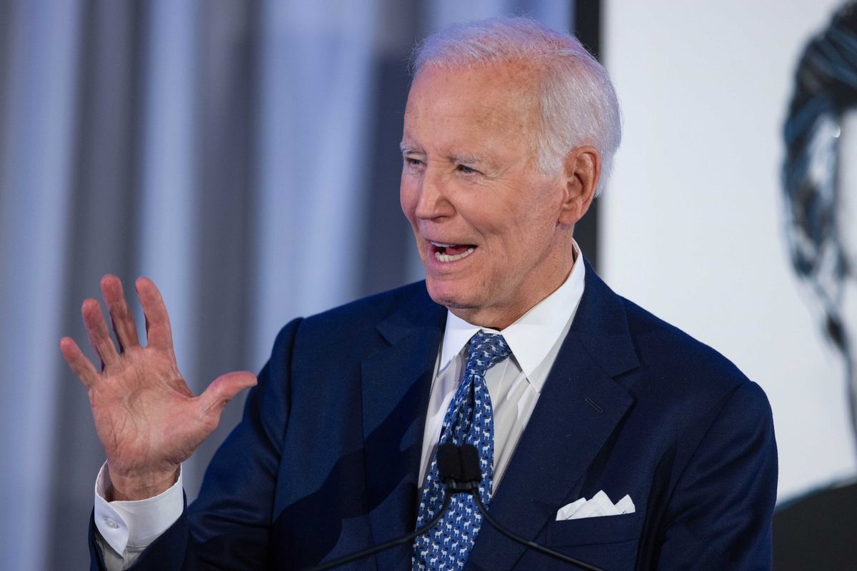 Former U.S. President Joe Biden delivers remarks during the Edward Kennedy Institute's 10th anniversary celebration at the Edward Kennedy Institute on October 26, 2025 in Boston, Massachusetts