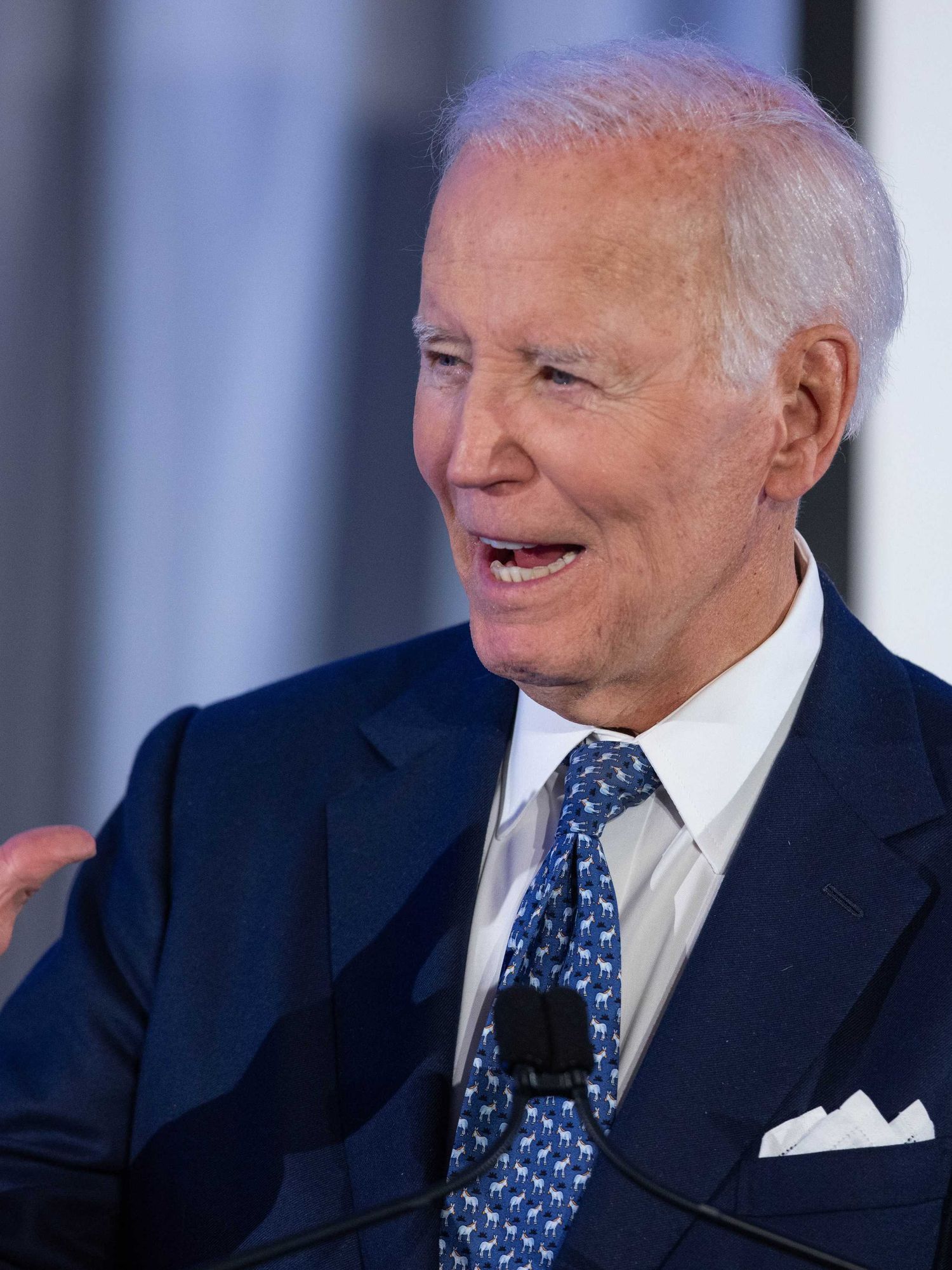 Former U.S. President Joe Biden delivers remarks during the Edward Kennedy Institute's 10th anniversary celebration at the Edward Kennedy Institute on October 26, 2025 in Boston, Massachusetts