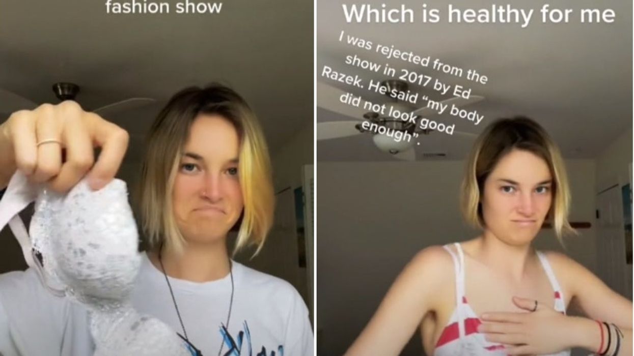 <p>Former Victoria Secret model Bridget Malcolm shares the bra she wore in the fashion show to highlight the harmful beauty standards the company endorsed</p>
