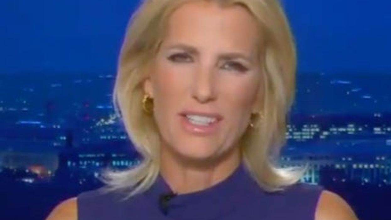 <p>Fox News anchor Laura Ingraham mocking President Joe Biden’s stutter</p>