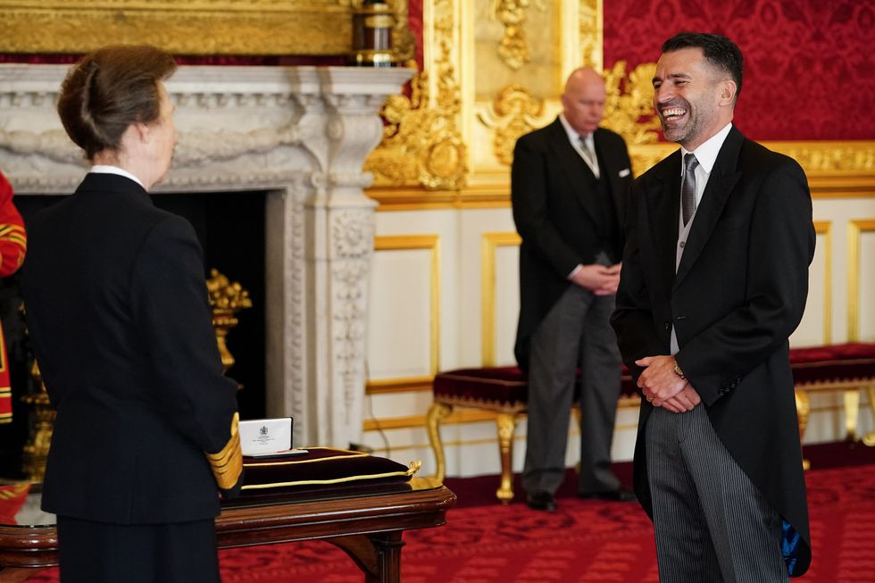 Francis Benali chats to the Princess Royal during the ceremony (Aaron Chown/PA)