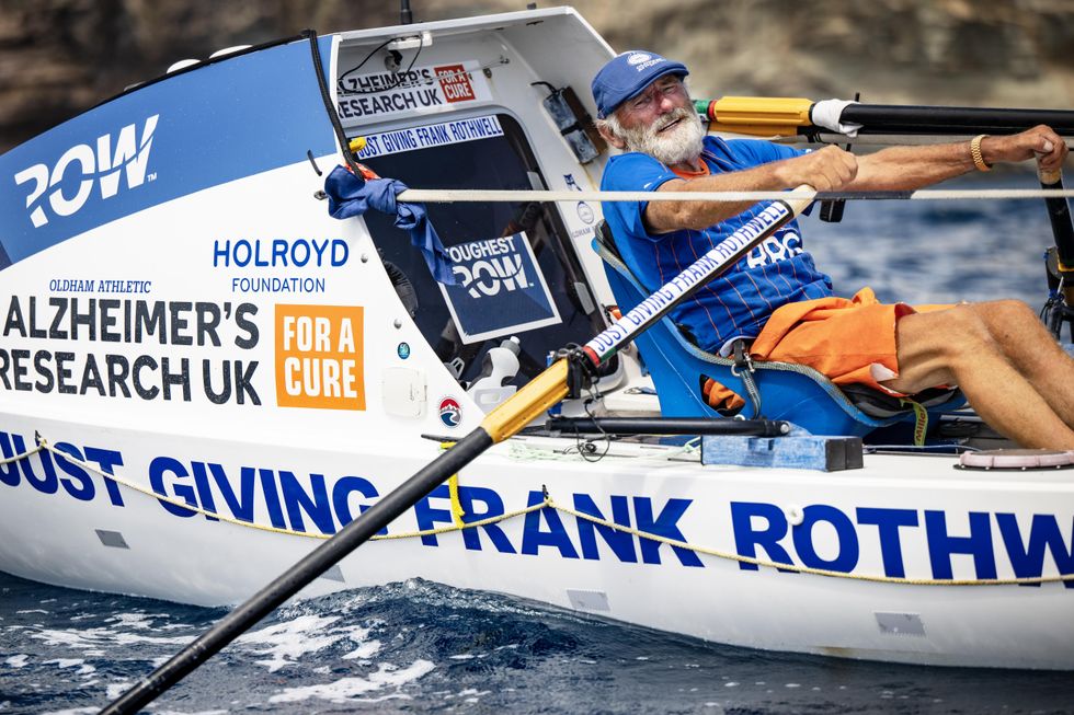Frank Rothwell during his row across the Atlantic