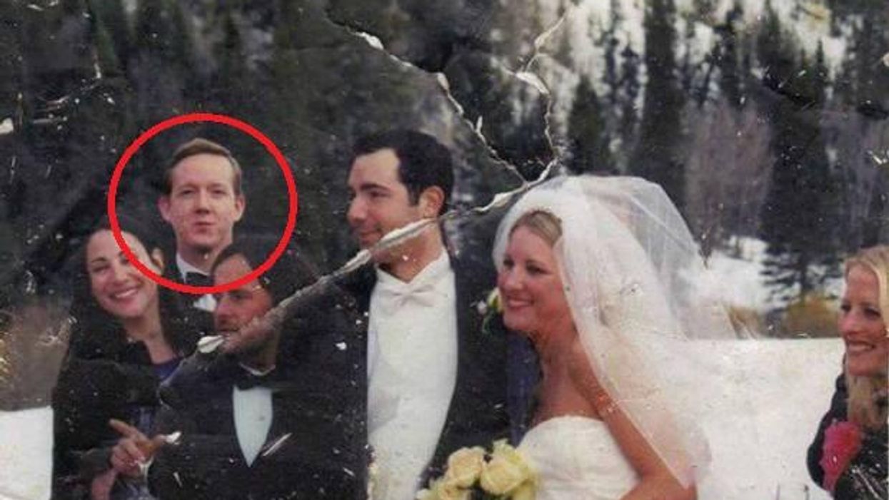 Fred Mahe, circled, had completely forgotten of the photo's existence