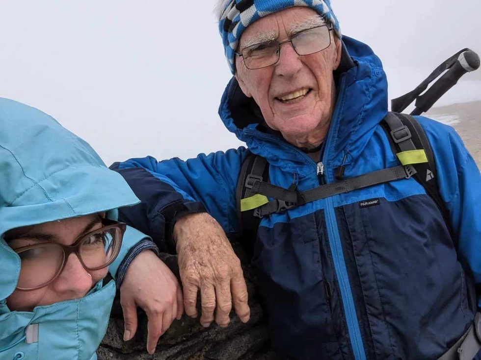 Fred Ward and Kathryn Mulville pictured at the 3,120 feet summit of Helvellyn