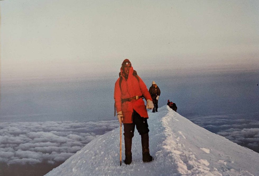Fred Ward pictured on the summit of Mont Blanc in 1981