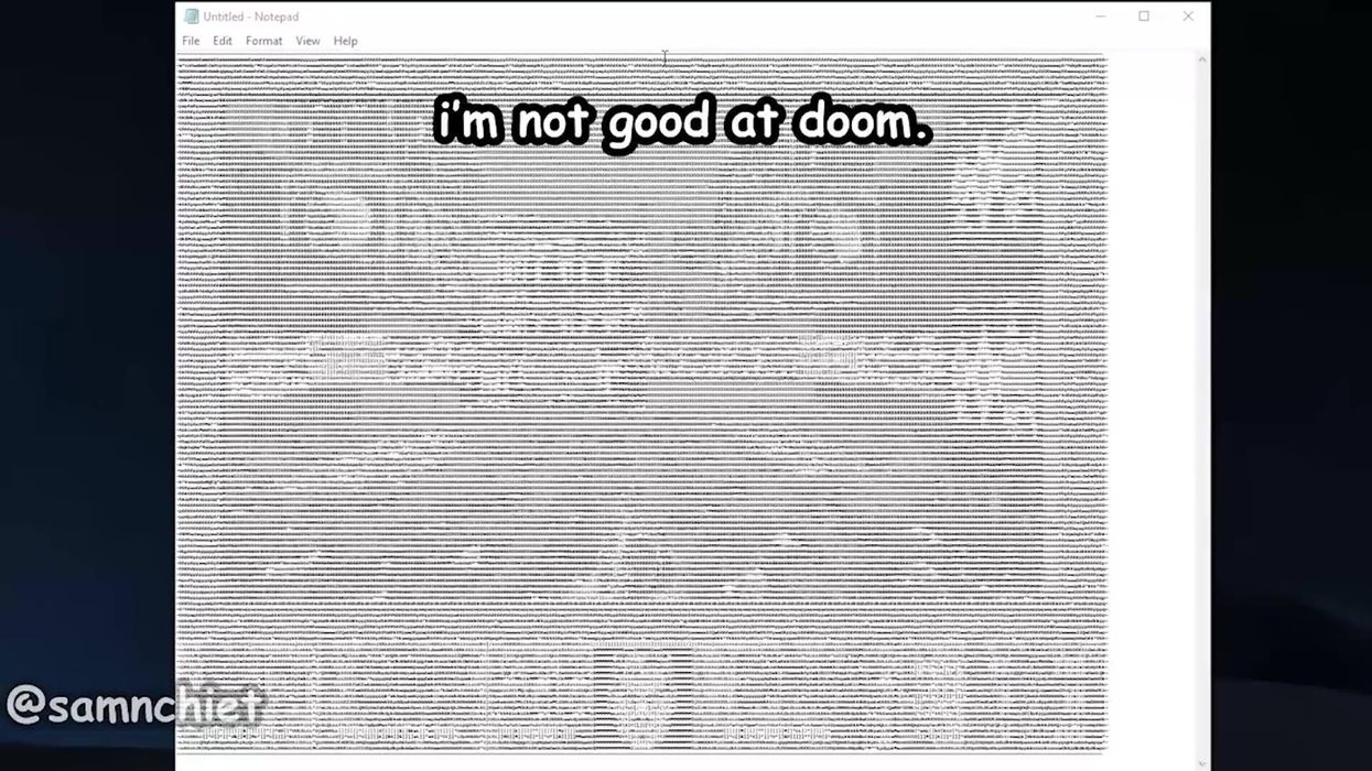 Gamer recreates classic game Doom using Microsoft Notepad
