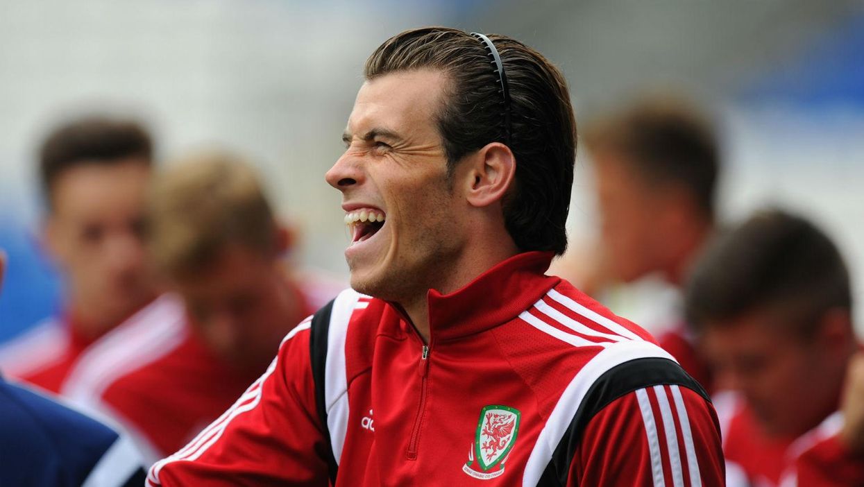 Gareth Bale, having a right laugh. Picture: Stu Forster/Getty Images