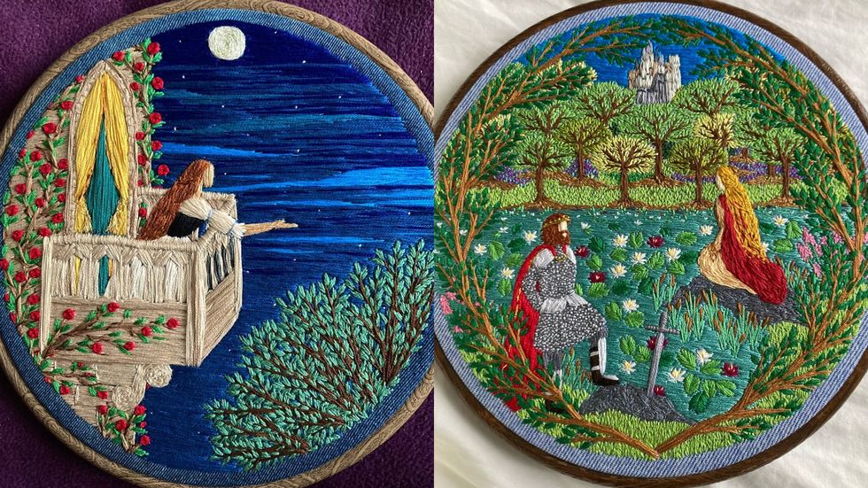 Embroidery artist creating fairytale works wants to broaden definition of art