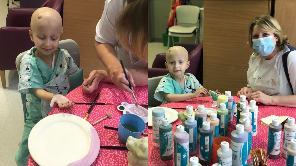 (Gemma Haswell) Lana doing crafts with Jo Ratcliffe
