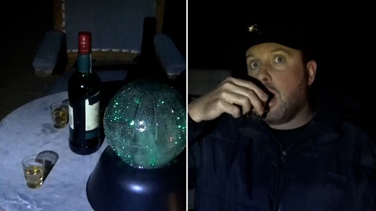 Ghost 'tells' Haunted hunter to 'drink bottle of whiskey' in parody-like TV clip