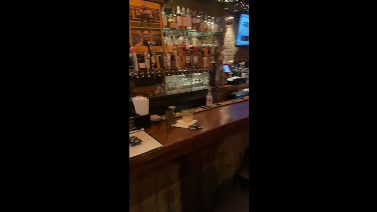 Giant rat runs across bar counter and causes chaos at NYC restaurant