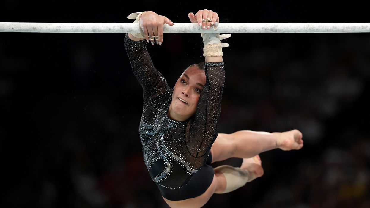Giorgia Villa, a gymnast from Italy, takes on the uneven bars in the Paris Olympics.