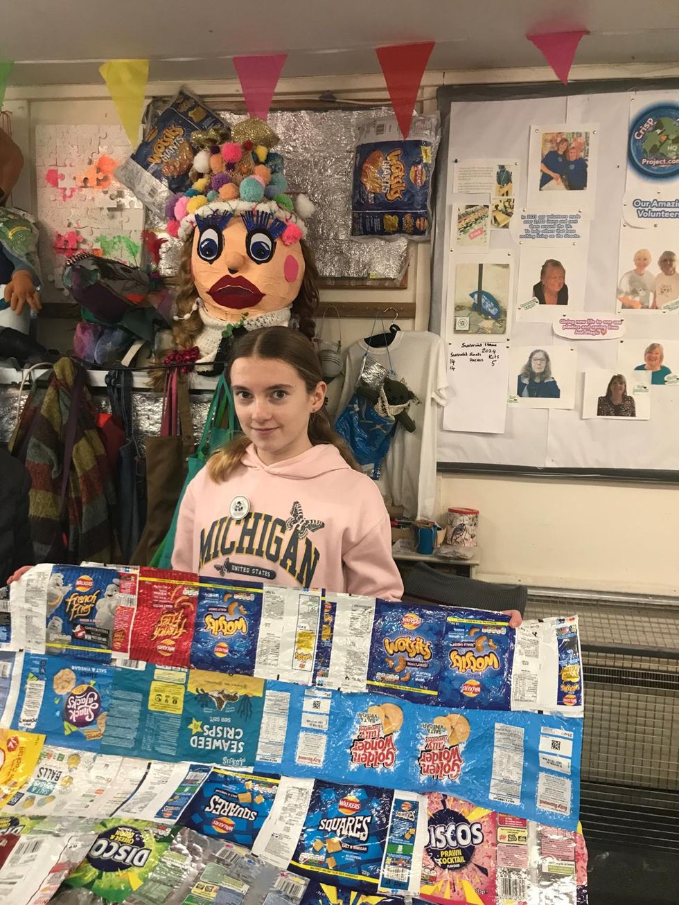 Girl holding blanket