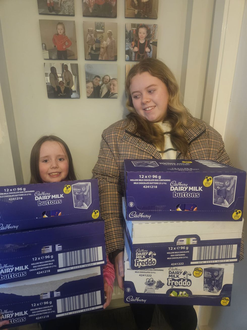 Girls holding Easter eggs