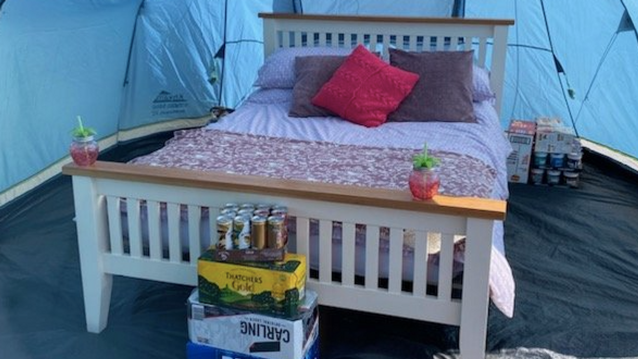 Glastonbury reveller manages to get entire double-bed in a tent