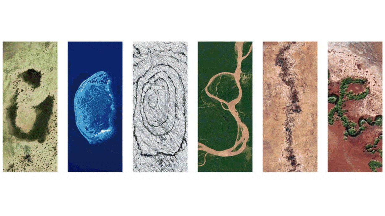 What are the Earth Day aerial photos in today’s Google Doodle?