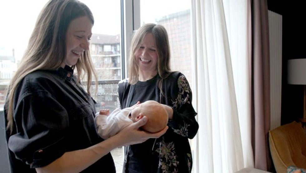 Grace Davidson and Amy Purdie with baby Amy