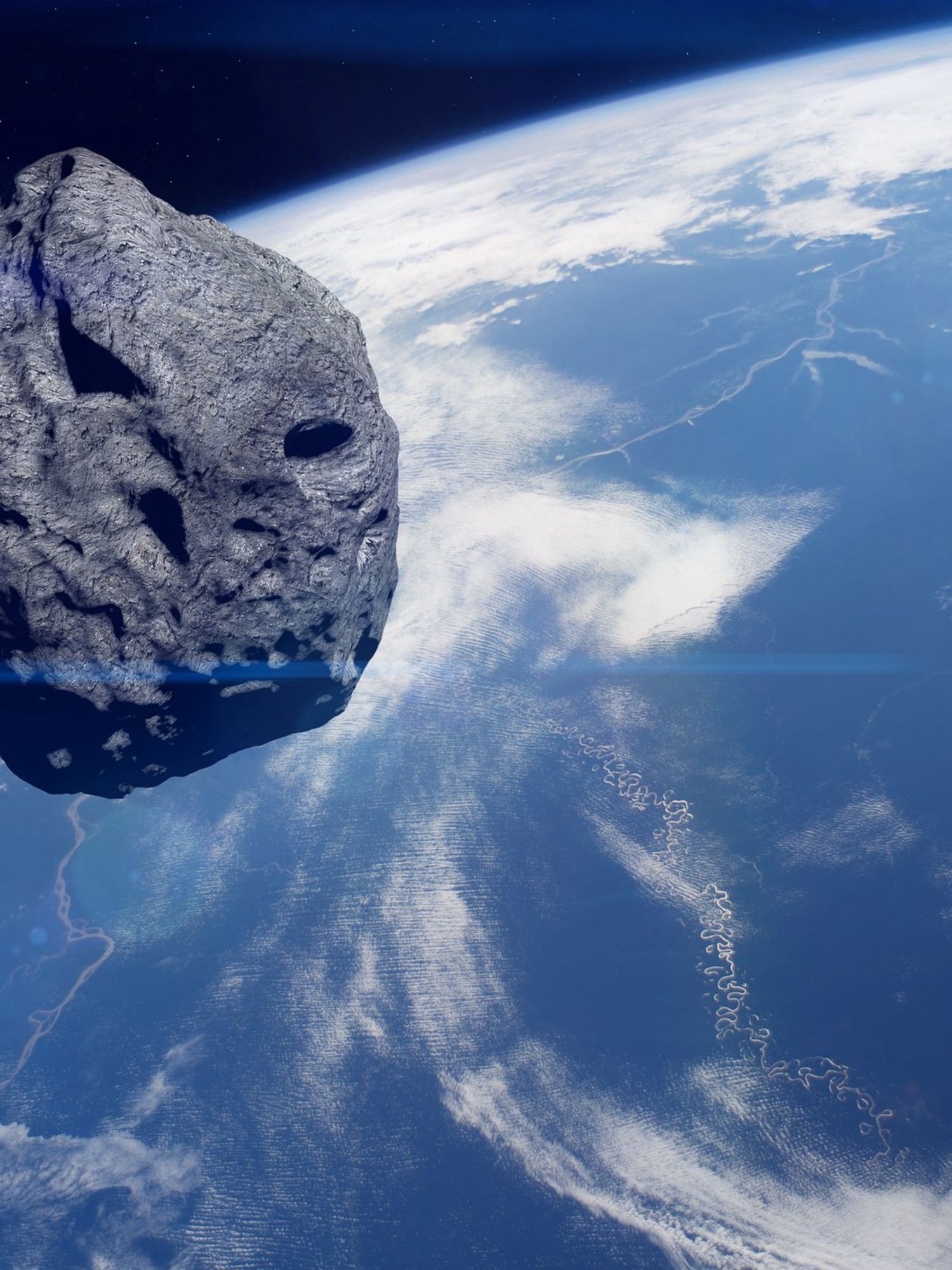 Graphic of a meteor heading towards Earth.