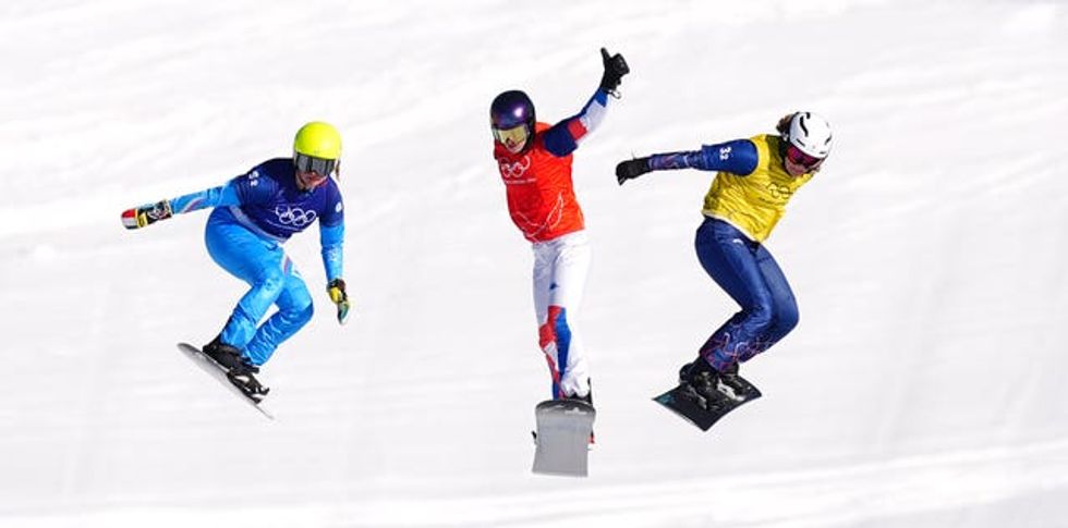 Great Britain\u2019s Charlotte Bankes (right) at the Winter Olympics