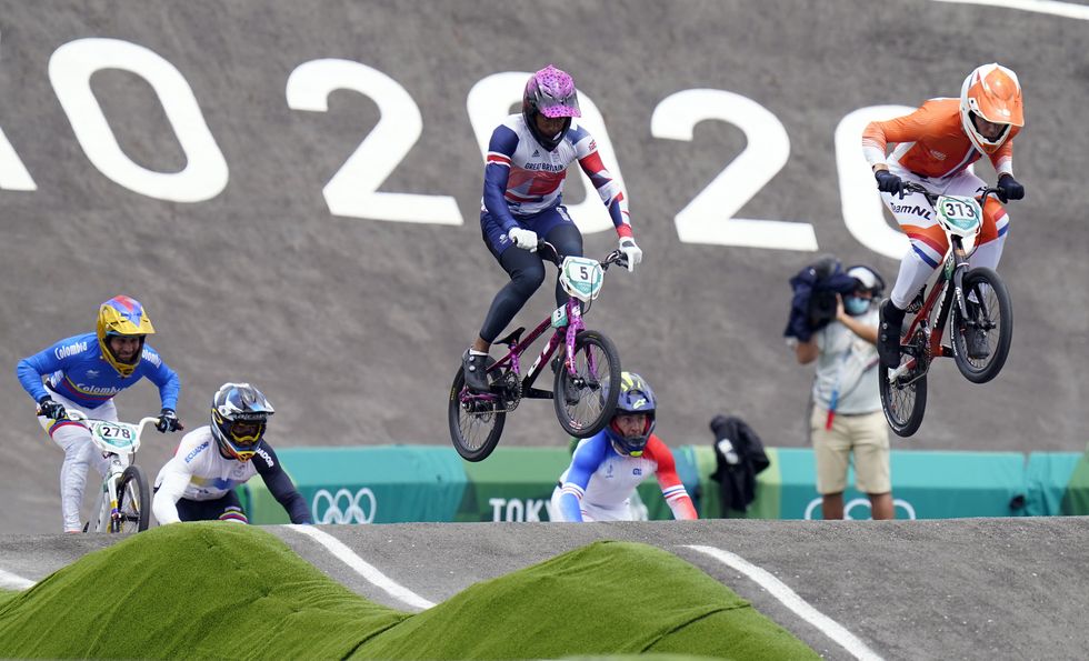 Great Britain\u2019s Kye Whyte in action in the BMX Racing final (Danny Lawson/PA)