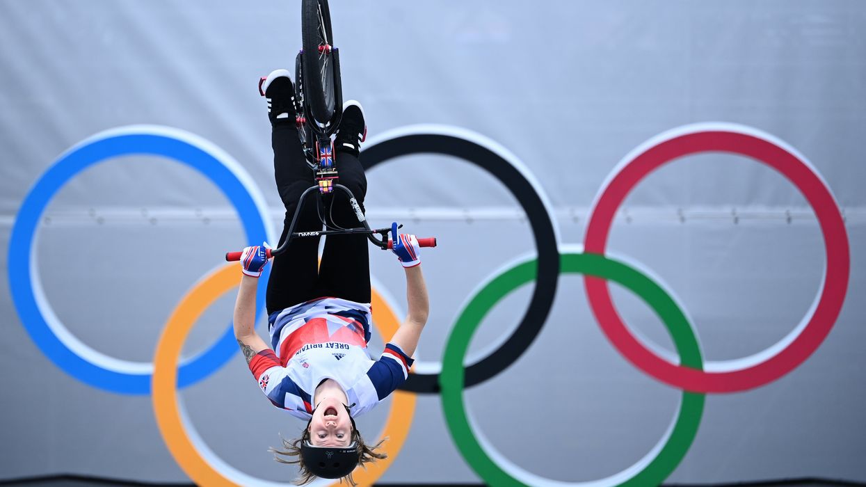 Great Britain’s Charlotte Worthington during the Women’s Cycling BMX Freestyle (Marijan Murat via DPA)