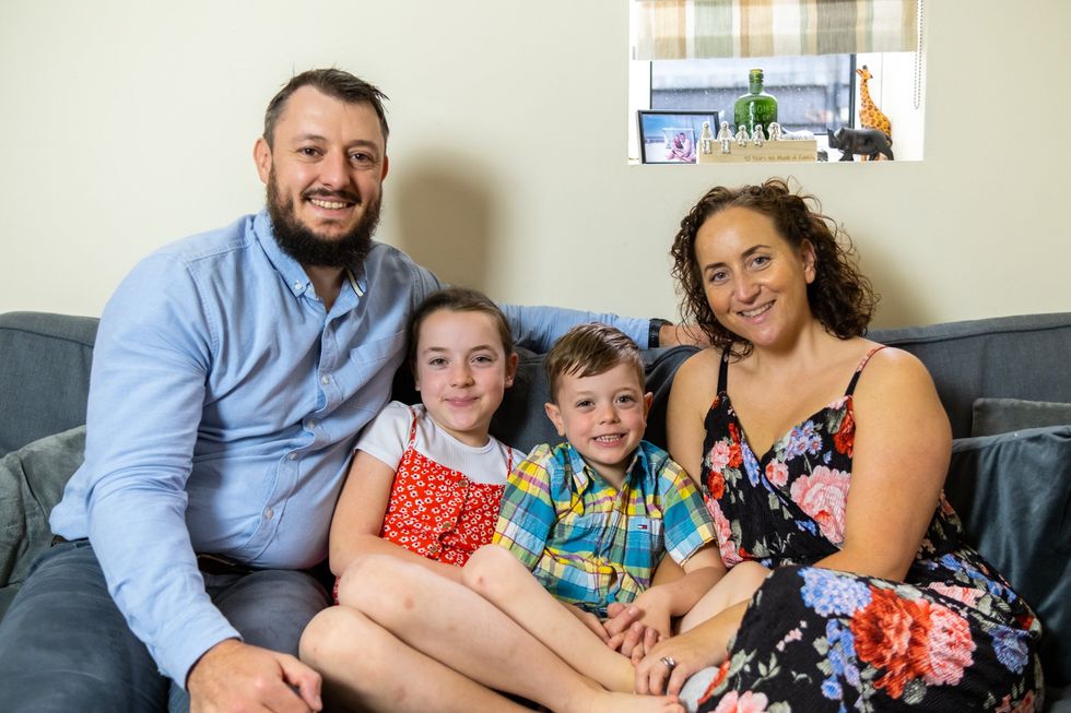 Greg Bower with his wife Mel and his children Ellie, nine, and Jack, four (Greg Bower/PA)