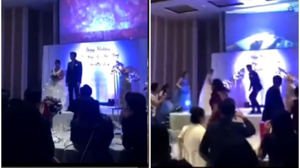 Groom interrupts own wedding to reveal stunning betrayal