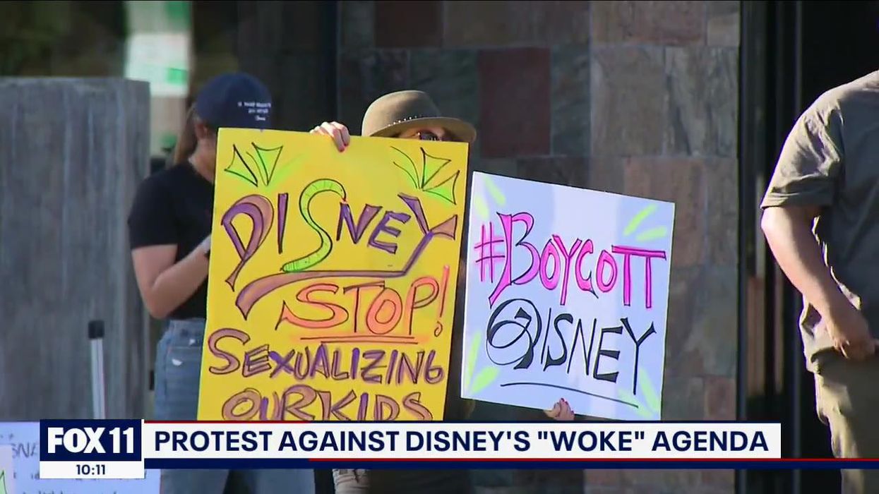 Group protests against Disney's 'woke' agenda that 'sexualises kids'