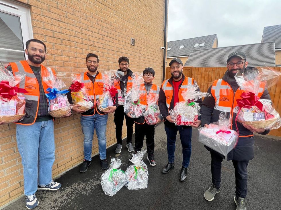 Group standing together in a line