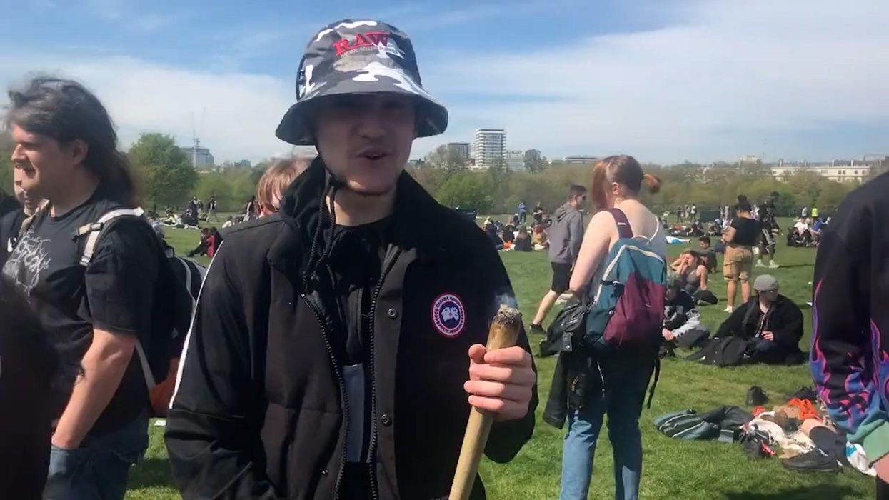 Guy rolls 'Hyde Park's biggest joint' in honour of 420 - and it cost £650