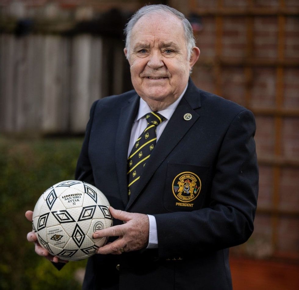 Harland and Wolff Welders Football secretary Fred Magee who has been awarded an MBE for services to association football in east Belfast (Liam McBurney/PA)