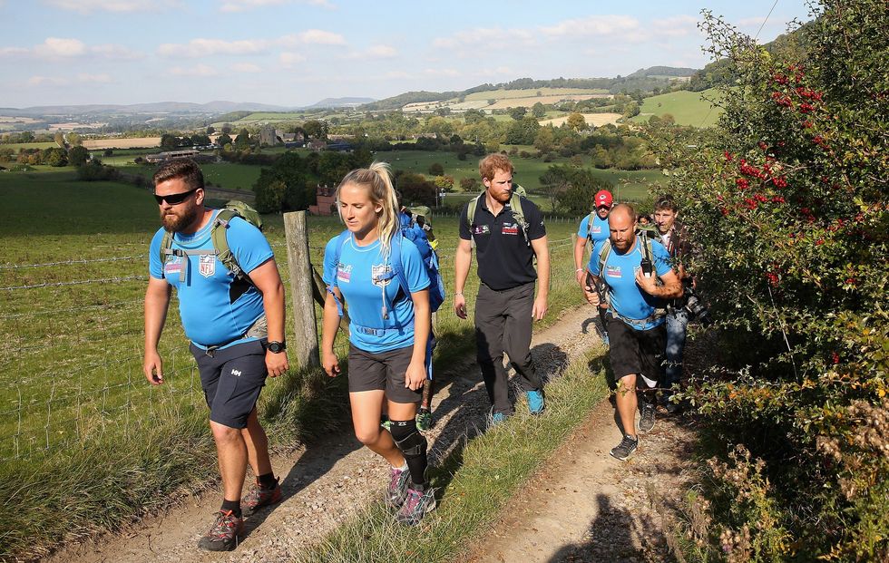 Harry joins Walking With The Wounded\u2019s Walk of Britain team in 2015 (Chris Jackson/PA)