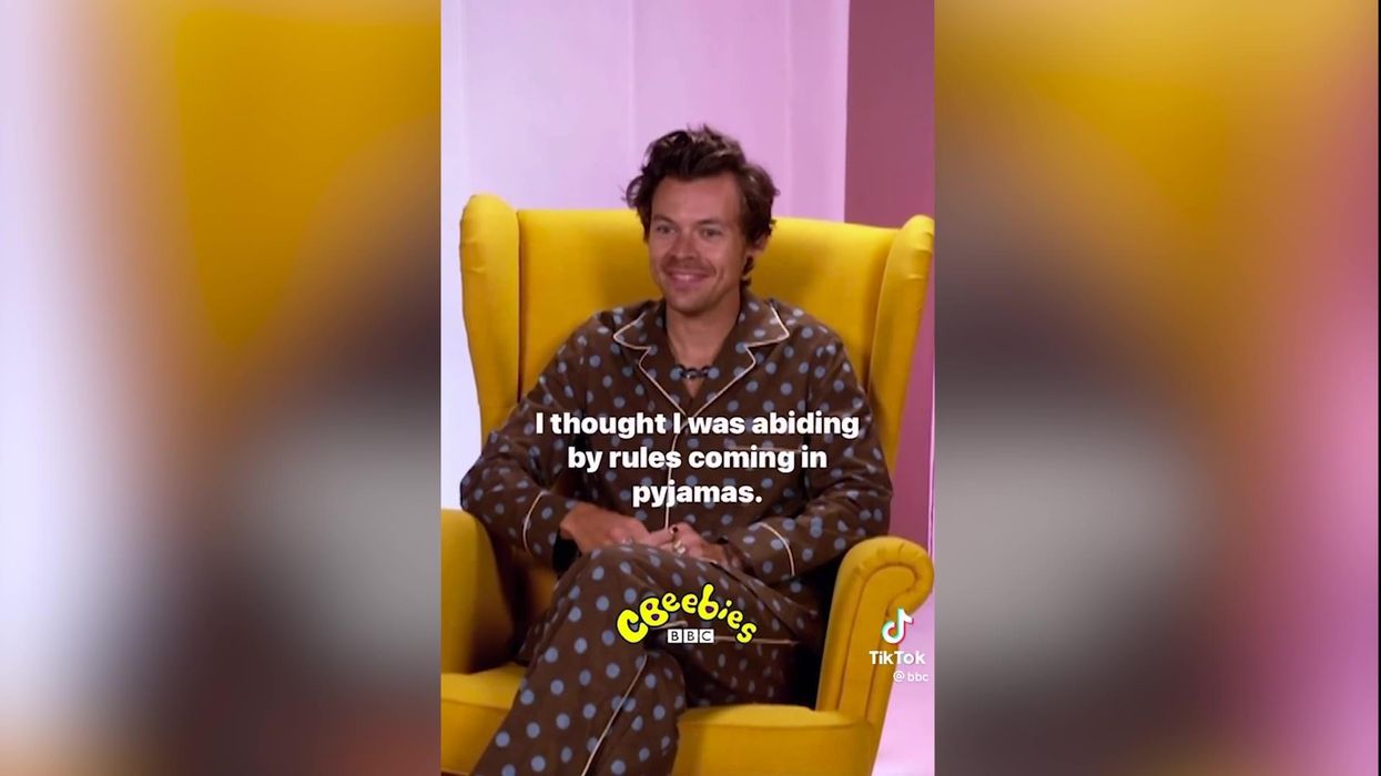 Clip emerges of Harry Styles realising he wasn't meant to do CBeebies story in PJs
