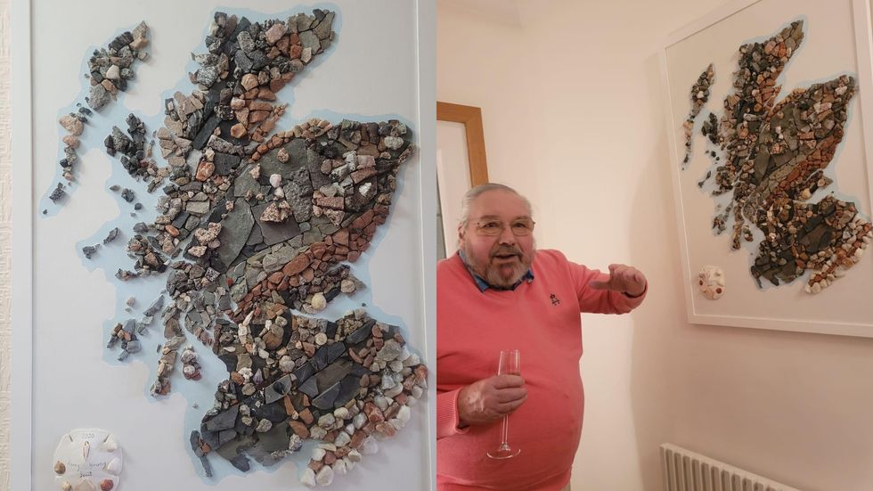 Grandfather ‘blown away’ by response to map of Scotland he made with local rocks