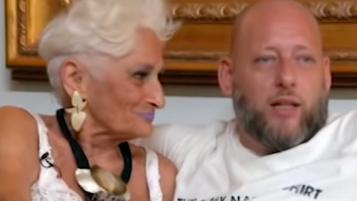 <p>Hattie Retroage pictured with her ex-boyfriend John on Channel 5 show Age Gap Love</p>