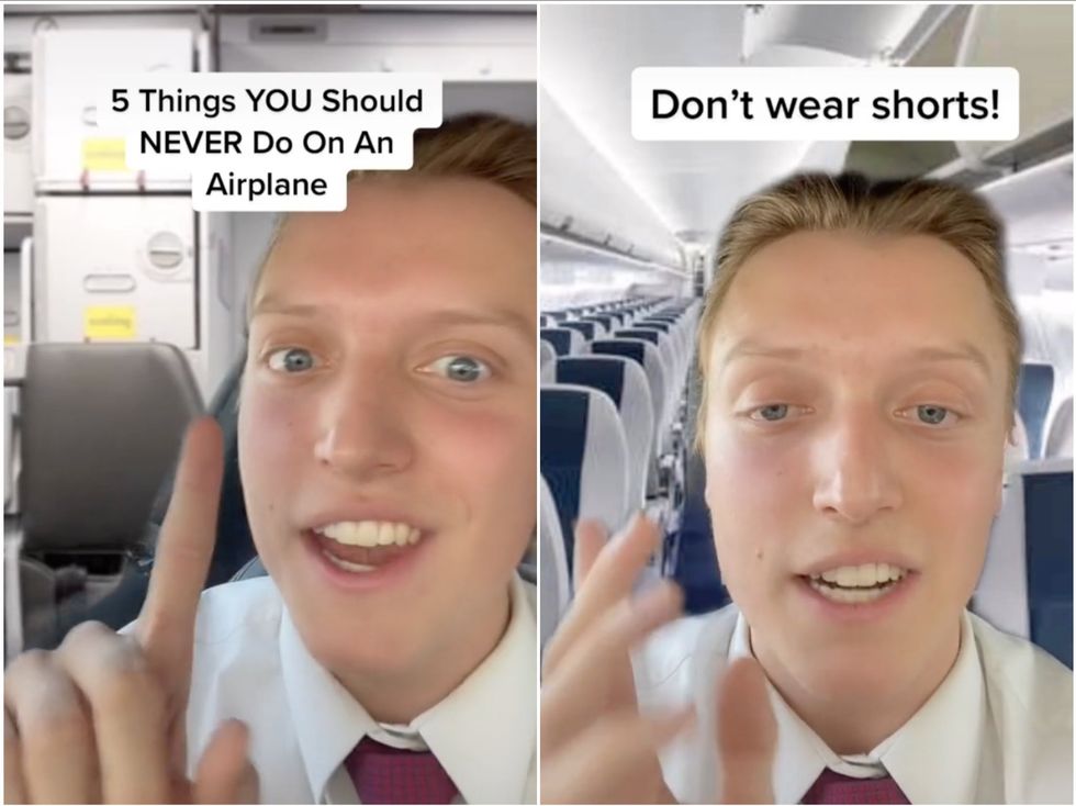 Flight attendant reveals why you should never wear shorts on a plane