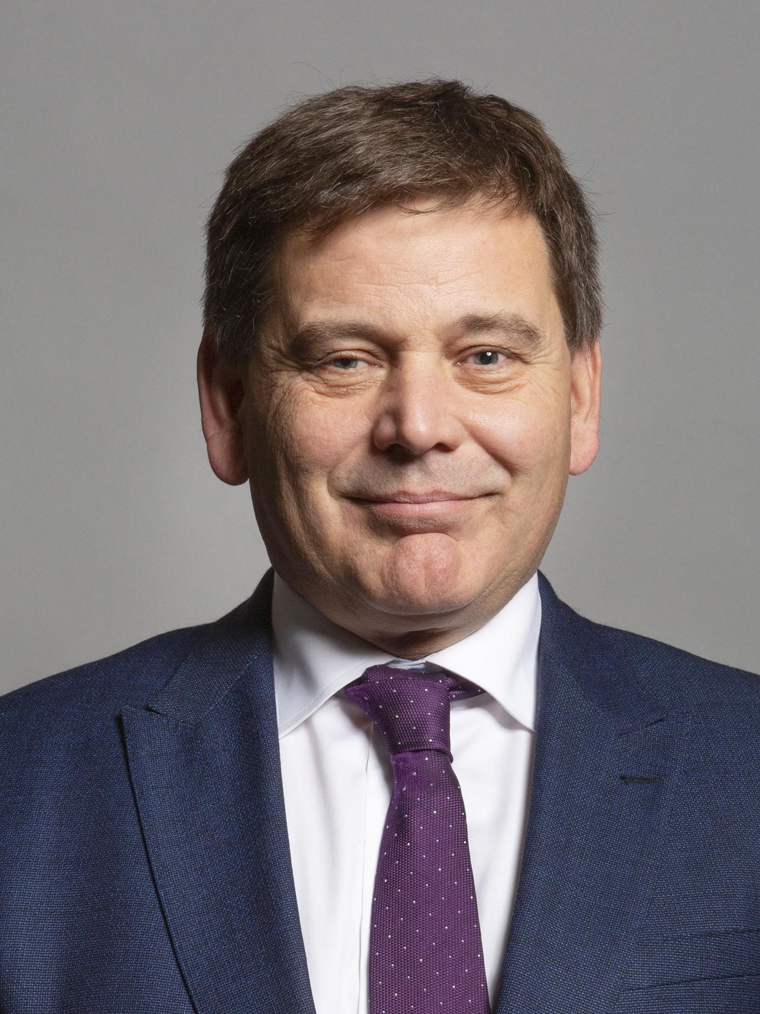 Headshot of Andrew Bridgen, a white man with short brown hair in a navy blue suit.