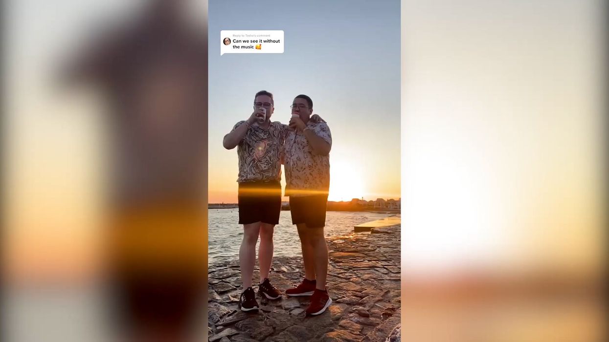 Heartfelt moment couple proposes to each other at the same time