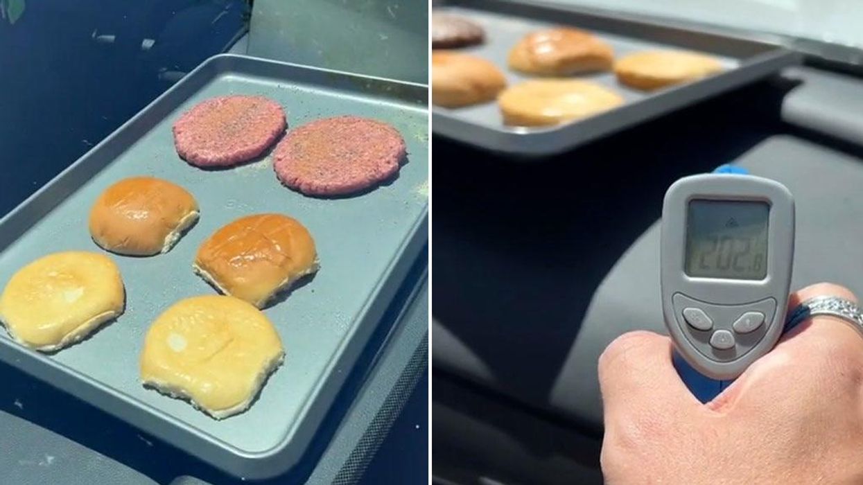 Heatwave gets so intense man can cook burgers in his car