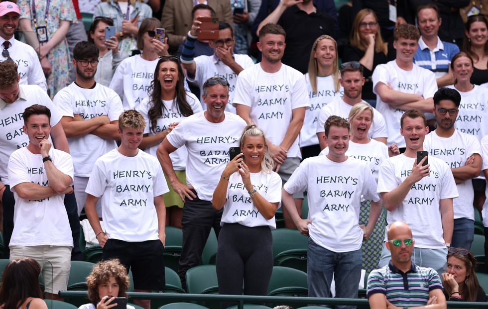 Henry Searle’s Barmy Army among those celebrating teenager’s Wimbledon victory