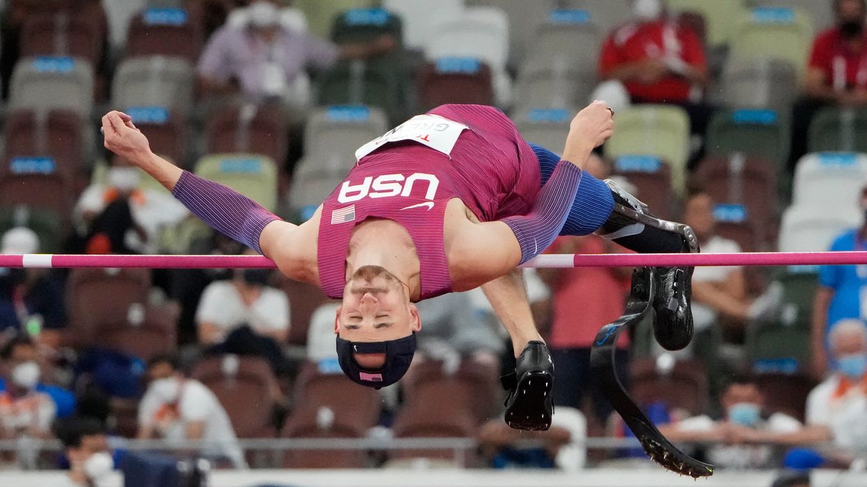 High jump winner Sam Grewe (Eugene Hoshiko/AP)