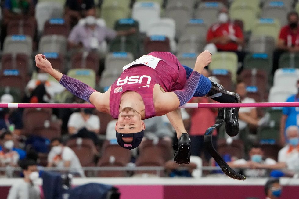 High jump winner Sam Grewe (Eugene Hoshiko/AP)