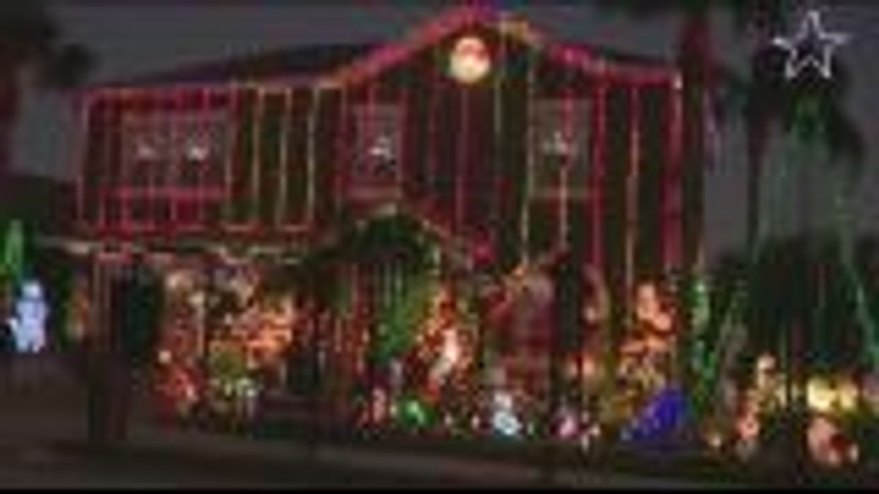 Woman puts up witty sign in response to neighbour's lavish Christmas lights