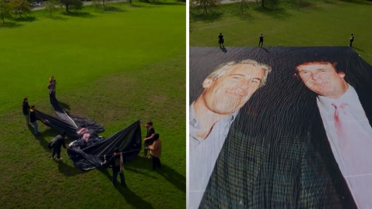 Massive Trump and Epstein photo rolled out at Windsor Castle ahead of state visit