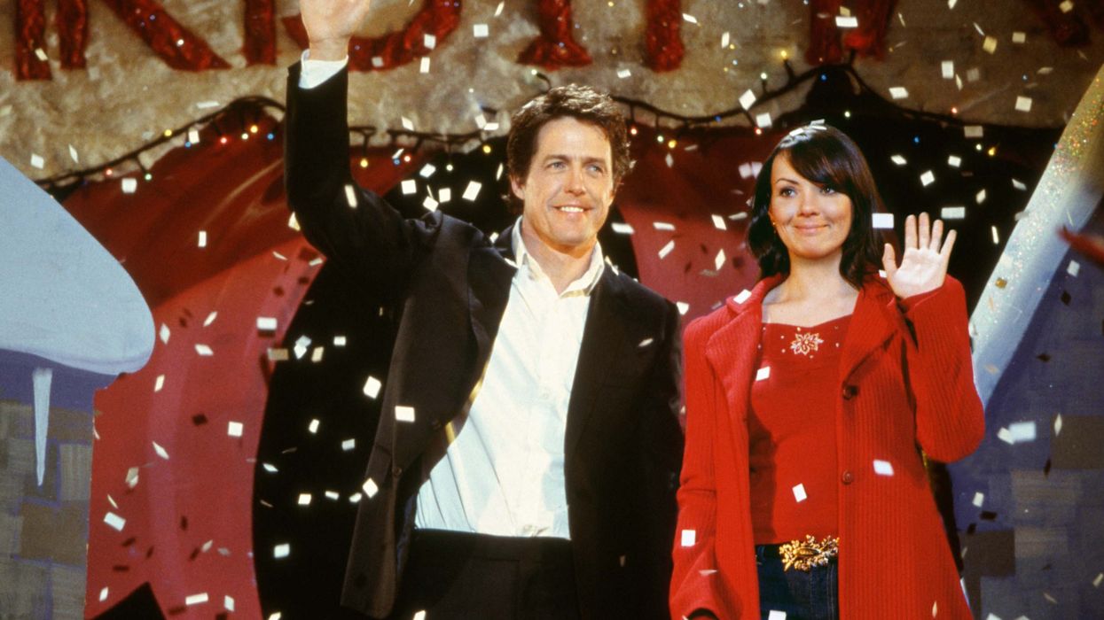 <p>Hugh Grant and Martine McCutcheon in Love Actually, 2003</p>