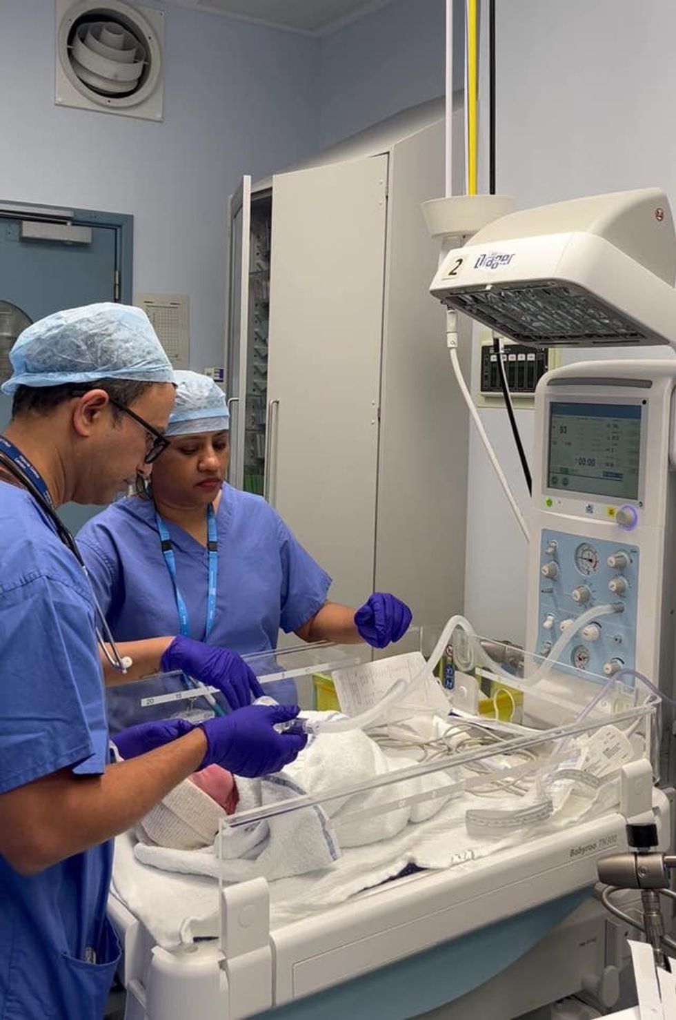 Hugo being checked over