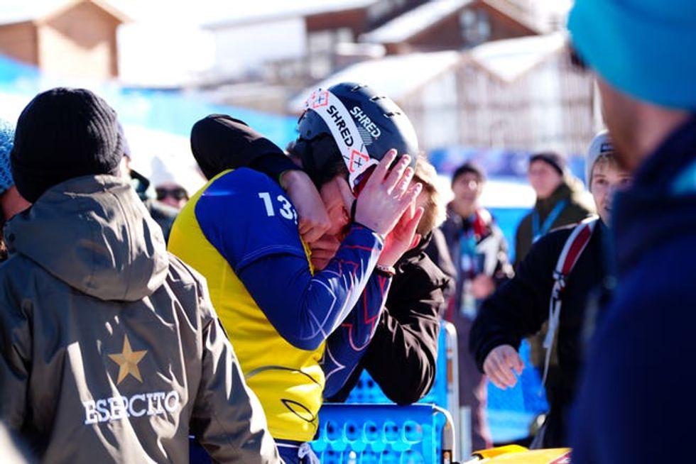 Huw Nightingale celebrates after winning gold